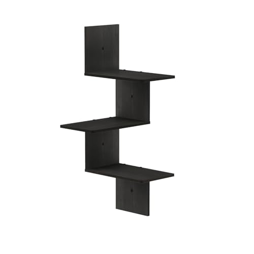 Furinno Rossi Mensole Fissate Al Muro, Legno, Espresso, 3 Livelli Rettangolari