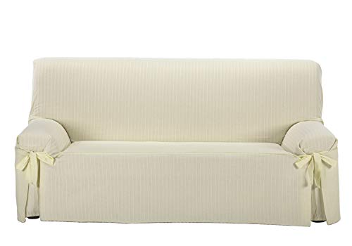 Martina Home Milan Copridivano Fiocchi, Cotone, Ecru, 3 Posti