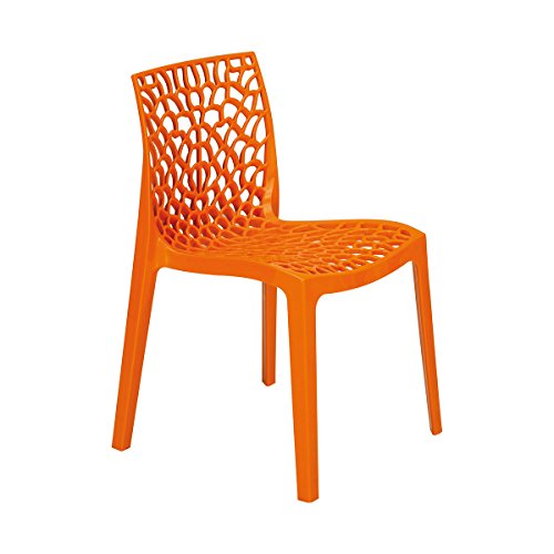Grand Soleil Grandsoleil Upon Gruvyer Sedia Impilabile, In Polipropilene, Arancione, 51 X 52 X 81 Cm, Orange, 51 X 52 X 81 Cm