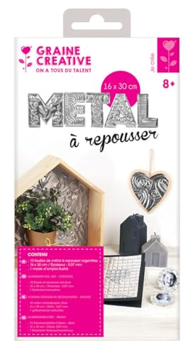 Graine Créative Fogli Di Metallo Per Respingere Argento, 10 Pezzi