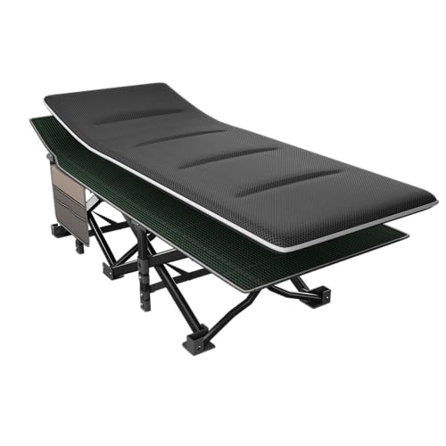 Overmont Lettino Da Campeggio Brandina Pieghevole - Letto Portatile Singolo Con Cuscino Removibile - Caricabile Fino 250Kg - Con Tasca Laterale Borsa