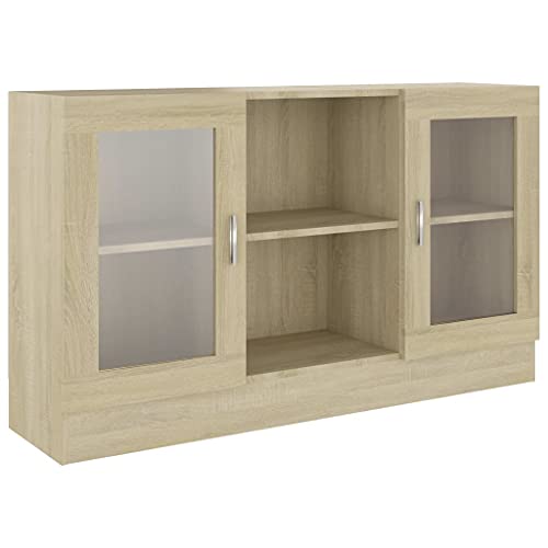 Armadietto Con Vetrina Rovere Sonoma 120X30,5X70 Cm Truciolato