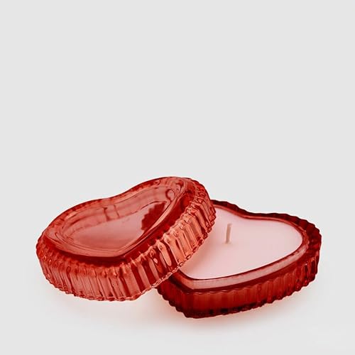 Edg Enzo De Gasperi Candela Scrigno Cuore 9Cm Rosso Vetro