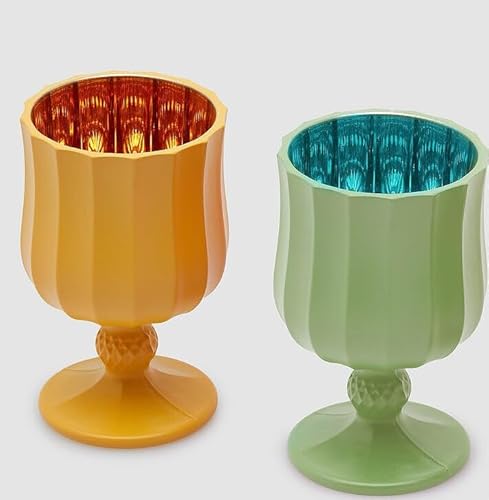 Edg Enzo De Gasperi Enzo De Gasperi Portacandela Satin Calice H 11,6 Cm D 7 Cm Ass. Vetro Yellow Green 1 Pz