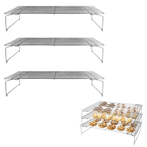 Lily Cook Kp5595 Griglia Di Raffreddamento A 3 Piani Per Cucina E Pasticceria, Metallo: Acciaio Inox