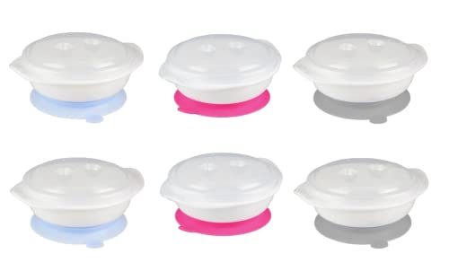 Tom Et Zo Cmpu1021 Plato Baby Con Ventosa Comida Papilla Blanco/Gris, White, Suction Bowl