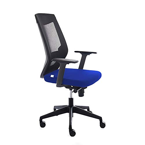 Rocada Sedia Da Ufficio Con Braccioli, Blu E Nero, 68X100X68 Cm