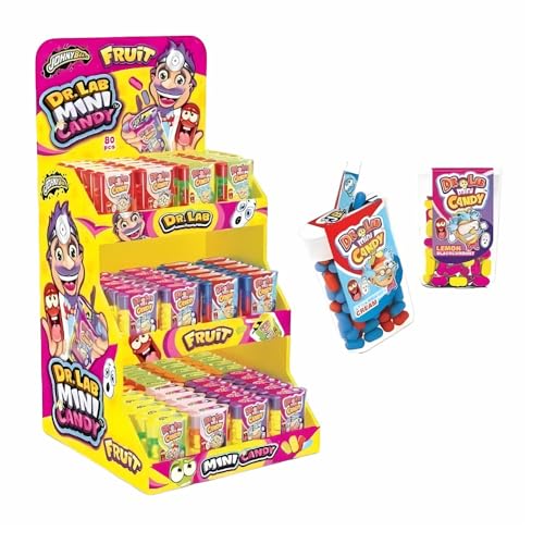 Joygum Dr. Lab Mini Candy Stand Caramelle Tutti Frutti Espositore Da 80 Astucci Ideale Per Feste Di Compleanno Regalo Party [1,28Kg]