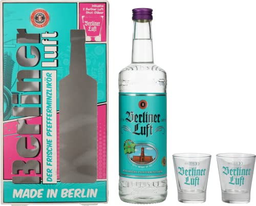 Berliner Luft Der Frische Pfefferminzlikör 18% Vol. 0,7L In Giftbox With 2 Glasses
