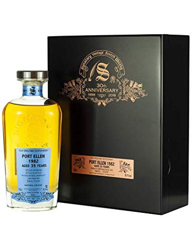 Signatory Vintage Port Ellen 35 Years Old 30Th Anniversary 1982 55,1% Vol. 0,7L In Holzkiste With 2 Glasses