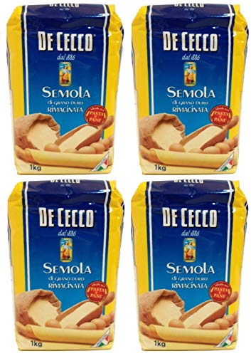 De Cecco - Hartweizengrieãÿ - Re-Milled Durum Wheat Semolina (4 X 1 Kg)