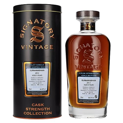 Signatory Vintage Bunnahabhain 9 Years Old Cask Strength 2012 64,8% Vol. 0,7L In Tinbox