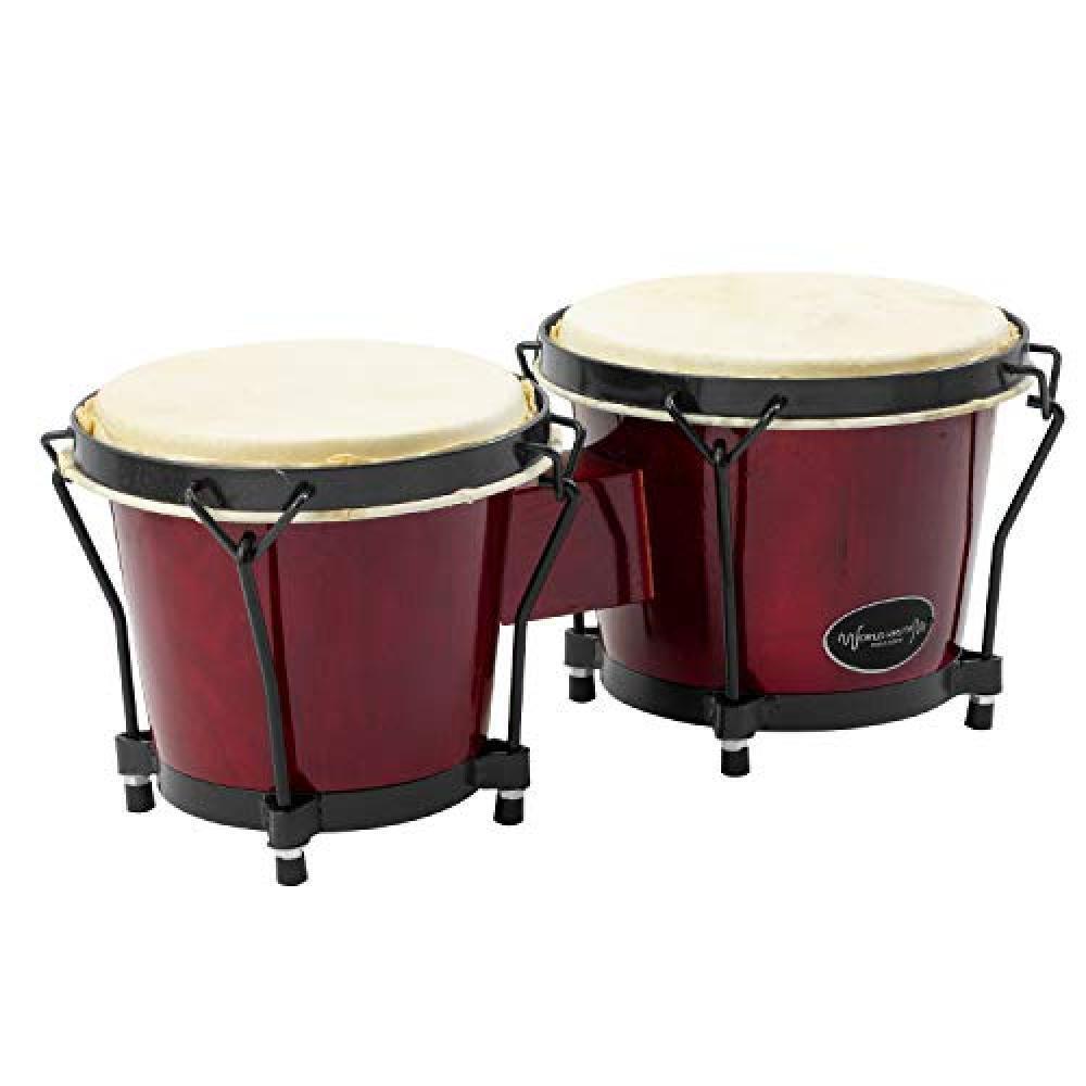 World Rhythm 6"e 7" Bongo Drums - Vino rosso - NUOVO