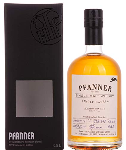 Pfanner Bourbon Oak Cask Single Malt Whisky 56,4% Vol. 0,5L In Giftbox