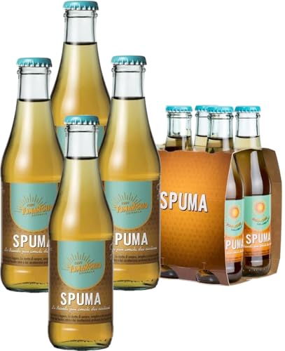 Sicilia Bedda - Bibite Tomarchio - Bibite Siciliane - Spuma, Arancia Rossa, Aranciata, Chinotto, Ginger - Altissima Qualità (4 Bottiglie Vetro Spuma C