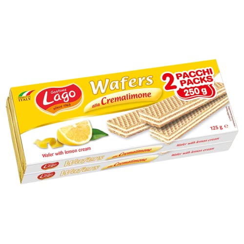 Lago 1968, Pacco Doppio Limone 2X125G, Wafer Con Una Vellutata Crema Limone 70% Con 3 Strati Friabili Di Wafer
