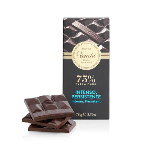 Venchi Tavoletta Di Cioccolato Fondente 75% Cuor Di Cacao 100G - Cioccolato Fondente Centro Sud America - Senza Glutine