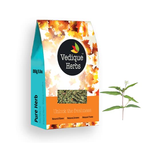 Vedique Herbs Bhringraj (Margherita Falsa | Eclipta Alba) - 250 G | Crudo, Grezzo, Essiccato | Erba Intera | Taglio A T | Qualità Premium