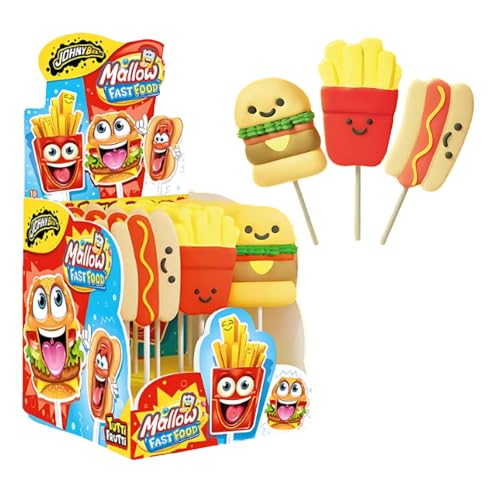 Johnybee Mallow Fast Food Marshmallow Gusto Tutti Frutti Espositore Da Gr.35X18
