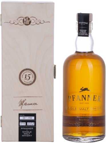 Pfanner 10 Years Old Single Malt Whisky Jubiläumsedition 47% Vol. 0,5L In Holzkiste