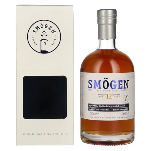 Smögen 12 Years Old Distillery Estate Barley Swedish Single Malt Whisky 56,6% Vol. 0,5L In Giftbox