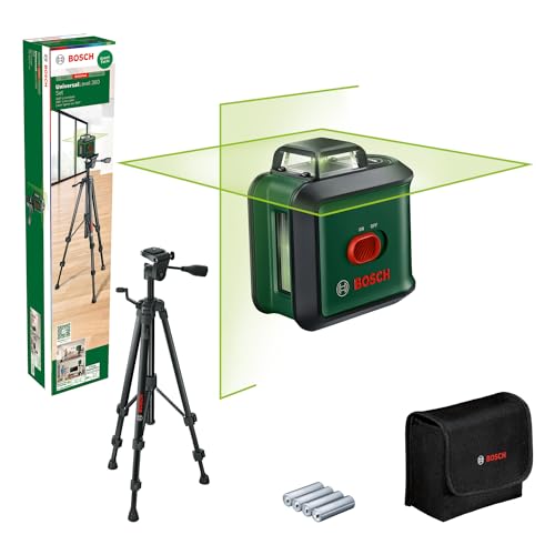 Bosch Livella Laser Multifunzione Universallevel 360 Con Treppiede Premium (Linee Laser Verticali + Orizzontali Incl. 360° Per Allineamento Dell'Inter