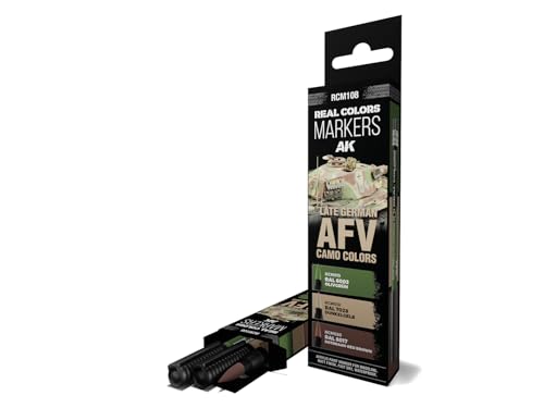 Ak Interactive Ak Real Colors Marker Set Rcm108 Late German Afv Camo Colors (3Pcs)