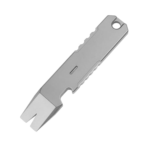 Pry Bar Edc, Portachiavi Barra Leva In Titanio Cnc Con Apribottiglie/Funzione Di Taglio Rapido Per Il Campeggio All'Aperto Giungla Avventura Caccia
