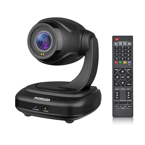 Matosio Foxpro Ptz 1080P Telecamera Per Videoconferenza Ai Face Tracking, Zoom Ottico Senza Perdita, Autofocus, 2 Microfono Integrato Antirumore, Tele