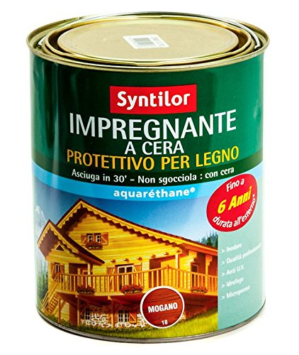 Syntilor Impregnante Legno Cera Acqua Tenuta Estrema 6 Anni 0,5 L Ciliegio Selvatico