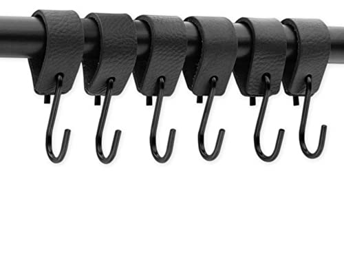 Brute Strength - Gancio S Con Passante In Pelle – Antracite – 6 X – 12,5 X 2,5 Cm – Gancio Appendiabiti In Pelle