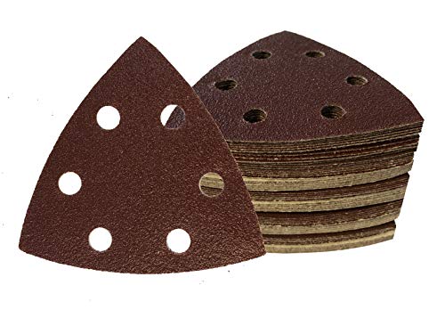 120 Dischi Abrasivi A 6 Fori, Per Levigatrice A Delta, 93 X 93 X 93 Mm, Grana 40/60/80/120/180/240