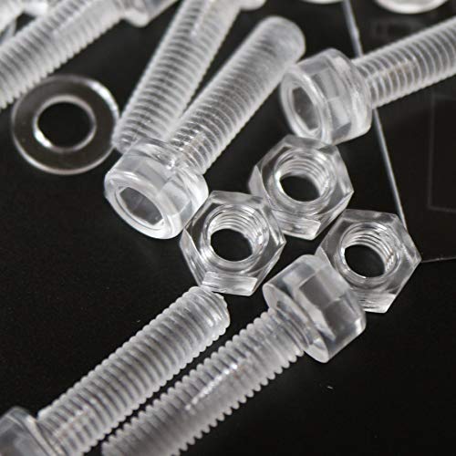 50X Testa A Bussola In Policarbonato, Testa Esagonale, Viti Per Macchina In Plastica, M5 X 20Mm, Bulloni In Plastica, Dadi E Rondelle