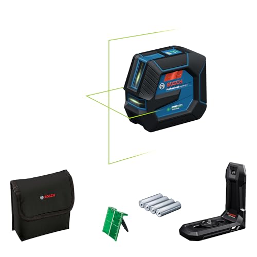 Bosch Professional Livella Laser A Linee Gll 20-22 G (Staffa Lb 10, Laser Verde, Uso Interno, Doppia Alimentazione, 4 Batterie Da 1,5 V Lr6, Custodia