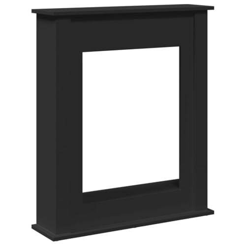Vidaxl Cornice Per Camino Nera 75X20X87,5 Cm In Truciolato, Cornice Per Caminetto, Struttura Per Camino, Decorazione Camino, Telaio Per Camino