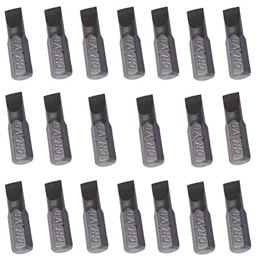 Aerzetix: Set Di 20 Punte Piatte Sl3 1/4X25Mm Per Cacciavite - C54280