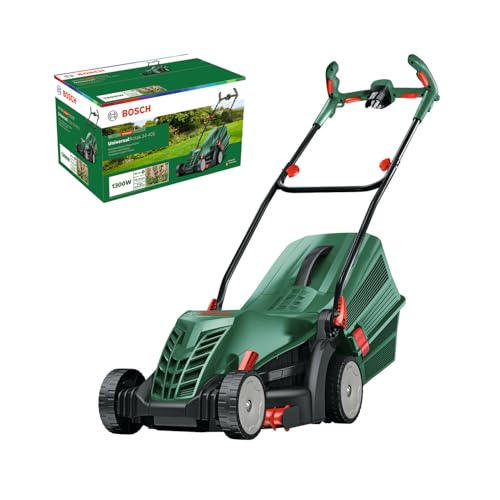 Bosch Rasaerba A Filo Universalrotak 34-405 (Motore Da 1.300 W, Larghezza Di Taglio: 34 Cm, Cesto Raccoglierba Da 40 L, Indicato Per Tagliare Prati E