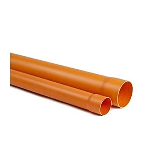 Tubo Pvc Plastica Rossa Arancio 2 Metri Diam. 40 Mm Acqua Fogna