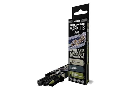 Ak Real Colors Marker Set Rcm110 Wwii Axis Aircraft Cockpit Colors (3Pcs)