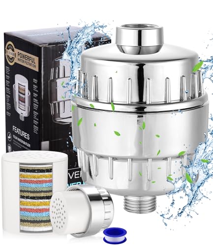 Filtri Per Doccia 25 Stadi,Filtro Doccia Anticalcare,Filtro Per Doccia Con 2 Cartucce Filtranti,Filtro Anticalcare Doccia Acqua Dura-Filtro Universale