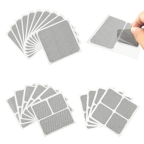 Fuipvgi 20 Pezzi Set Di Ripara Zanzariera, Adesivo Invisibile Ripara Zanzariere Zanzariera Per Finestra Anti Insetti Riparazione Patch Per Finestre Po