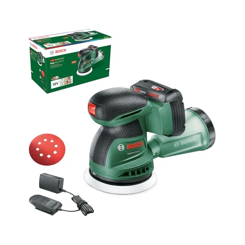 Bosch Levigatrice Rotoorbitale A Batteria Easyorbit 18V-10 (Levigatura Su Superfici In Legno, Laccate E Verniciate Di Piccole E Medie Dimensioni; Diam