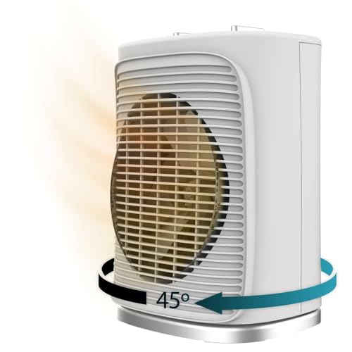 Cecotec Riscaldatore Elettrico A Basso Consumo Readywarm 2050 Max Force Rotate White. Termoventilatore Da 2000 W, Oscillazione A 65°, 3 Modalità, Term