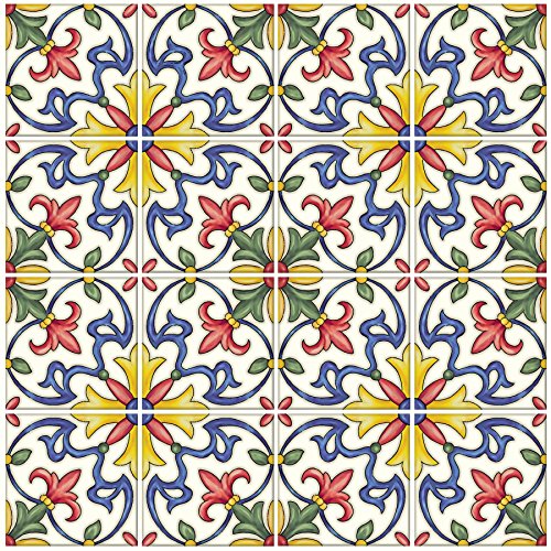 Inhome Nh2365 Tuscan Tile Peel And Stick Backsplash Tiles, Multicolore