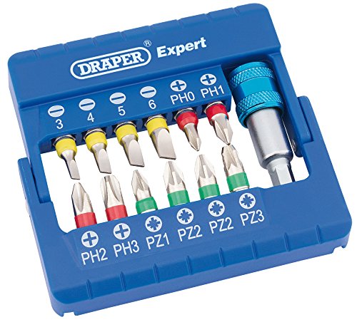 Draper 82401 Set Di Punte Per Cacciavite Colorate Con Supporto Magnetico (13 Pezzi)
