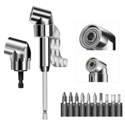Adattatore Per Avvitatore Angolare A 105°, Versatile Con Supporto Magnetico Da 1/4", Angolo Con Punta A Vite, Per Forare In Spazi Ristretti (Corto E L