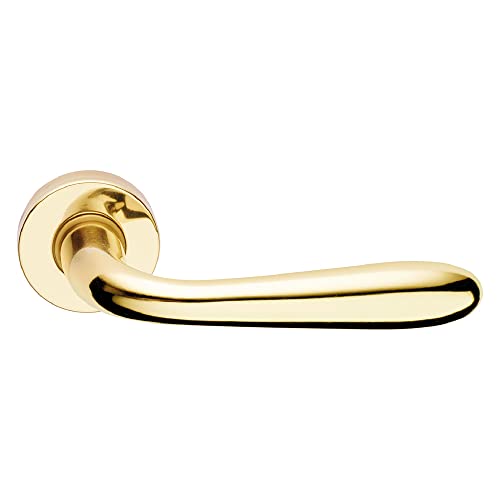 Maniglia Porta Blindata Rosetta Tonda Goccia Sx - Cromo Satinato