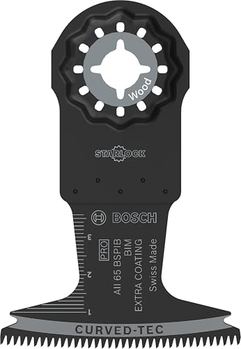 Bosch 1 Foglio Pro Multi Material Aii 65 Bspib Per Utensili Multifunzione (Per Legno Duro, Pannelli Rivestiti In Plastica, Larghezza 65 Mm, Accessorio