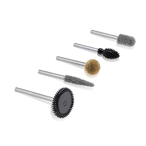 Kutzall Set Di Frese Rotanti Da 5 Pezzi - Albero Da ⅛", Grane Miste - Accessorio Falegnameria Per Attrezzi Dremel, Foredom, Ryobi, Dewalt, Milwaukee -