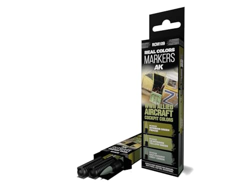 Ak Real Colors Marker Set Rcm109 Wwii Allied Aircraft Cockpit Colors (3Pcs)